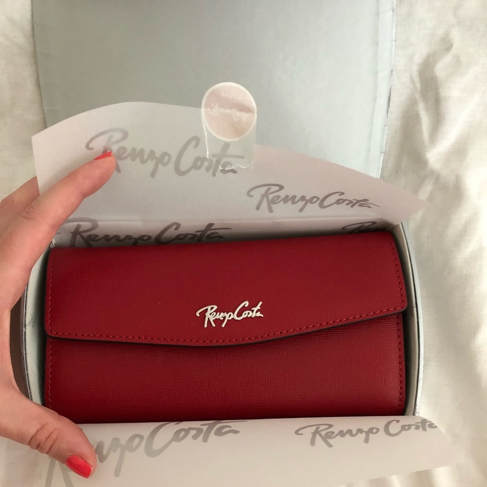 Renzo Costa Red Leather Wallet.